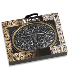 Montana Silversmiths Longhorn Two Tone Stockyard Belt Buckle NEW NIB