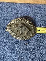 Vintage EGE American Bison Pewter Belt Buckle Buffalo 1993 Made In USA