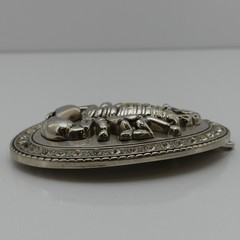 Classico Italia Silver Metal Oval Peace Rhinestone Belt Buckle for Men 1.5&Prime;