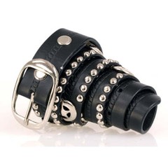 Milwaukee Leather MP7131 Mens Chrome Studded & Star Emblem Leather Belt w/Buckle