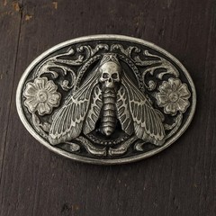 Metal Dead Head Moth Belt Buckle Goth Punk Western Biker Style Jewelry