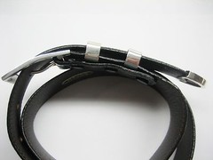Sterling silver buckle 2 loops and tip set 41 g w/Genuine Lizard-1-1/4 to 1&Prime;belt