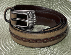 VTG Ariat Limited Edition Original Master Buckle Belt Mens 46 Brown Leather 2007