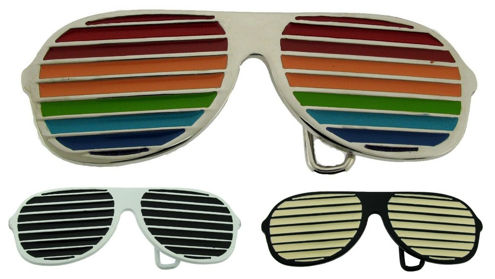 Sunglasses Specs Frame Belt Buckle Men Women Nerd Style Fashion Costume LGBT New