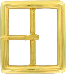 Solid Brass Replacement Center Bar Belt Buckle Fits 1-3/4&Prime;(45mm) wide Belt Strap