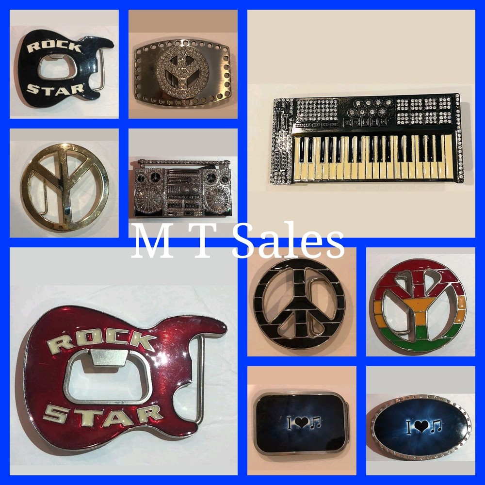 music & peace sign belt buckle party buckle dj belt buckle westren cowboy