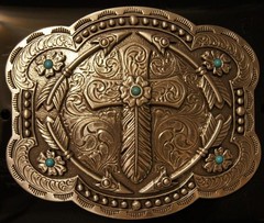 Blazin Roxx Feather Cross and Arrows BELT BUCKLE 37939