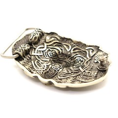 German silver Belt buckle Grizzly Bear, Animal belt buckle, Brown bear buckle