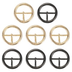8Pcs 1.2&Prime; Single Prong Belt Buckle Metal Roller Buckle Light Gold/Black