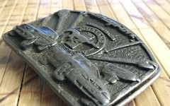 1990s Snap On Pewter Belt Buckle Commemorative 30 Year Ford Mustang SSX1820 USA