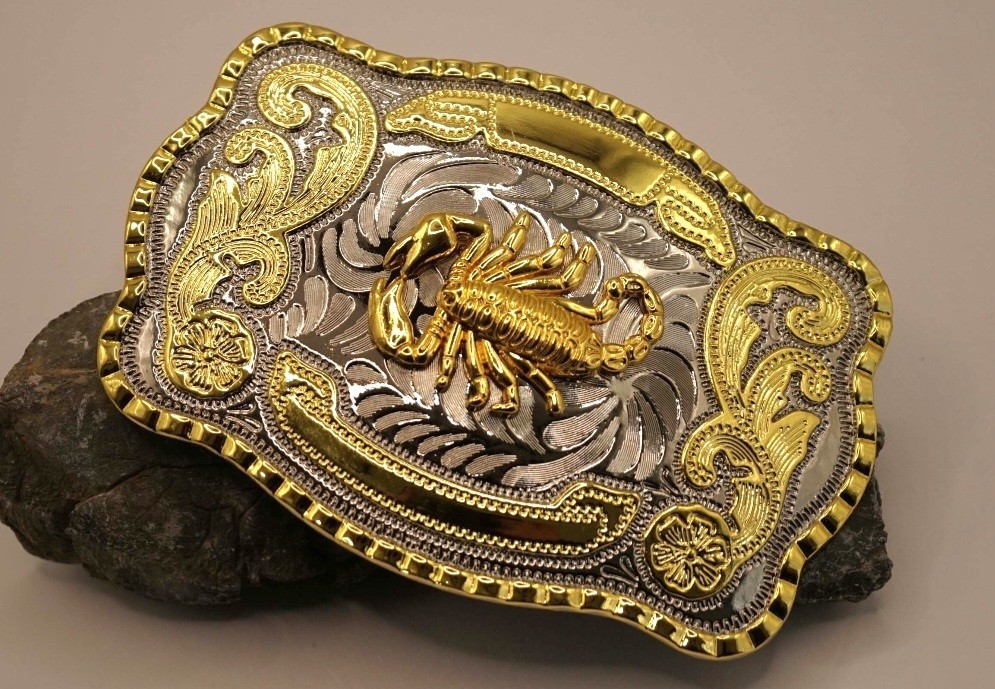 HUGE 5.9&Prime; Scorpion Western Gold Metal Belt Buckle Hebilla
