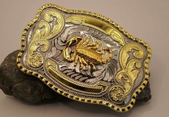 HUGE 5.9&Prime; Scorpion Western Gold Metal Belt Buckle Hebilla
