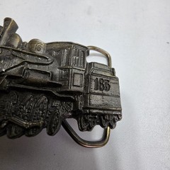 Vtg Steam Train Mens Belt Buckle 165 Great American Belt Co Chicago Brass 1980s