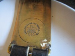 Vintage Brass Belt Buckle & Belt Georgia-Pacific Chlor Operations USA Made