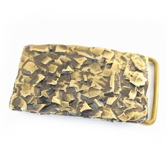 Crystal solid brass belt buckle, Rock belt buckle, Textural handmade belt buckle