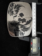 Silver Tone Black Skull Flower Belt Buckle