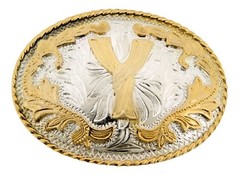 INITIAL Y LETTER y MEN WOMEN RODEO REALLY COWBOY STYLE GOLD METAL BELT BUCKLE