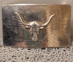 Vintage Mid-Century Texas Longhorn Steer Belt Buckle – Pat Pending Cowboy Rodeo