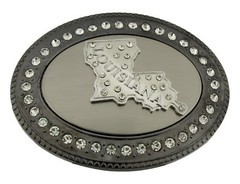 State of Louisiana MAP US Trophy Belt Buckle Western Rodeo Cowboy HEAVY BULKY