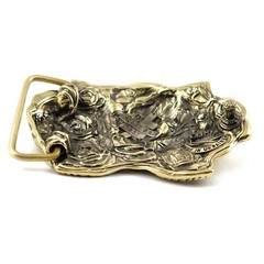 Belt buckle Rose American Beauty, Handmade brass flower women accessories,