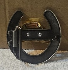 COWBOY HAT HORSESHOE RODEO OUTDOOR BELT BUCKLE