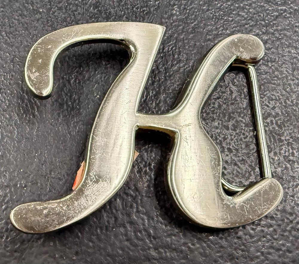 Bold Capital “K” Cut-Out Belt Buckle – Personalized Style Statement!