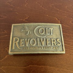 Vintage Colt Revolvers Brass Belt Buckle – Western Antique Finish