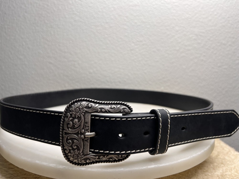 New Ariat Black Western Belt A1523401 XL 2007 Limited Edition Buckle Origional