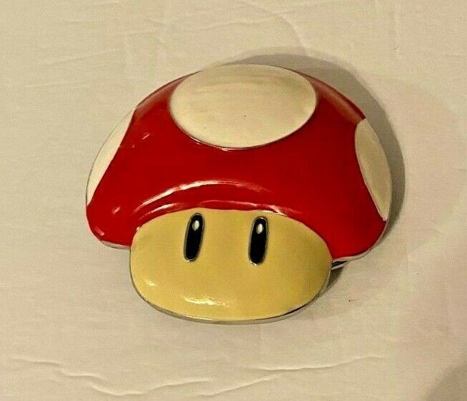 Nintendo Super Mario Brother Mushroom Red/White Metal Buckle