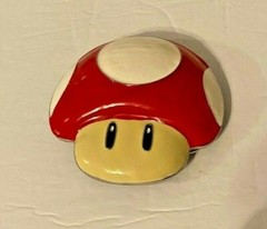 Nintendo Super Mario Brother Mushroom Red/White Metal Buckle