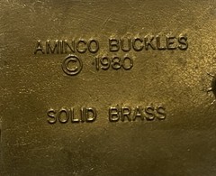 Vintage Aminco 1980 Solid Brass “I’ll Give Up My Gun…” Belt Buckle