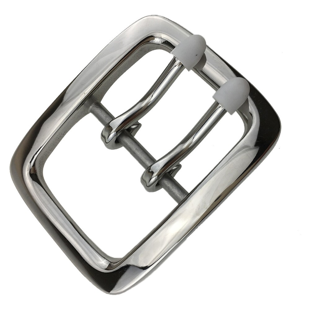 Replacement 1-1/2&Prime; (4cm) Solid Stainless Steel Double Prong Belt Buckle Sliver