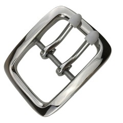Replacement 1-1/2&Prime; (4cm) Solid Stainless Steel Double Prong Belt Buckle Sliver