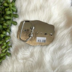 Belt Buckle Floral Silver & Black Rodeo Western Bull Rider Cowboy Cowgirl