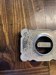 Vintage Silver Tone Western Style Floral Engraved Metal Belt Buckle Fits 1.5 in