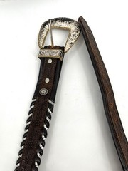 Circle Y Silver Laces Belt Lot 2 Straps 1 Crumrine Buckle Interchangeable