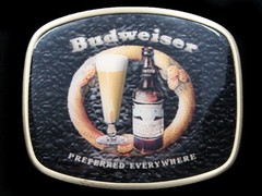 RJ15113 *NOS* REALLY NICE **BUDWEISER** BEER ADVERTISEMENT BELT BUCKLE