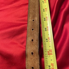 Tommy Hilfiger Mens Leather Brass Crest Belt Brown Size 32 Vintage
