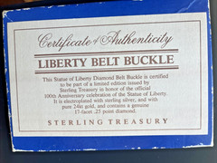 100 Years of Liberty 1886-1986 Belt Buckle – Sterling Treasury Original Box NOS