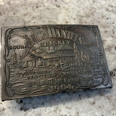 Jack Daniels Sour Whiskey Mash Belt Buckle St. Louis Exposition 1904