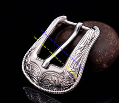Western Floral Design Heavy Duty Silver Plated Western Cowboy DIY Belt Buckle 1&Prime;