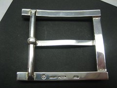 Sterling silver 925 Granada buckle 42 grams w/Genuine Lizard-1.3/8&Prime; belt U.S.A.