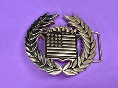 Cadillac Emblem Flag Chrome Color Belt Buckle By Famous Stars And Straps