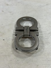 Ferragamo Gancini Silver Double Ring Belt Buckle Made in Italy Buckle Only