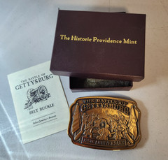 1988 Historic Providence Mint, Gettysburg 125th Anniversary Belt Buckle, Bronze
