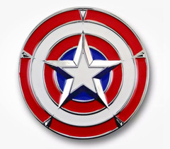 Marvel Avengers Captain America 3D Shield Enameled Metal 3&Prime; Round Belt Buckle