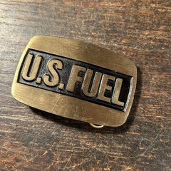 Vintage Belt Buckle U.S. Fuel Petroliana Oil Dyna Buckle Provo Utah Solid Brass