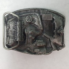 Colorado Siskiyou 1984 Pewter Eestern Belt Buckle H-23 Bald Eagle Gold Mountain