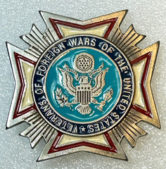 VFW Belt Buckle USA Veterans Foreign Wars Eagle Cross Patriotic Enamel 2.75&Prime;