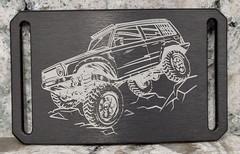 GRIP6 BELT BUCKLE – JEEP OFFROAD ROCK CRAWLING XJ – GUNMETAL GRAY 1.5 INCH WIDE